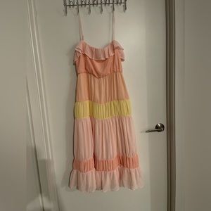 Lovers and friends chiffon midi dress with zipper in back and adjustable straps